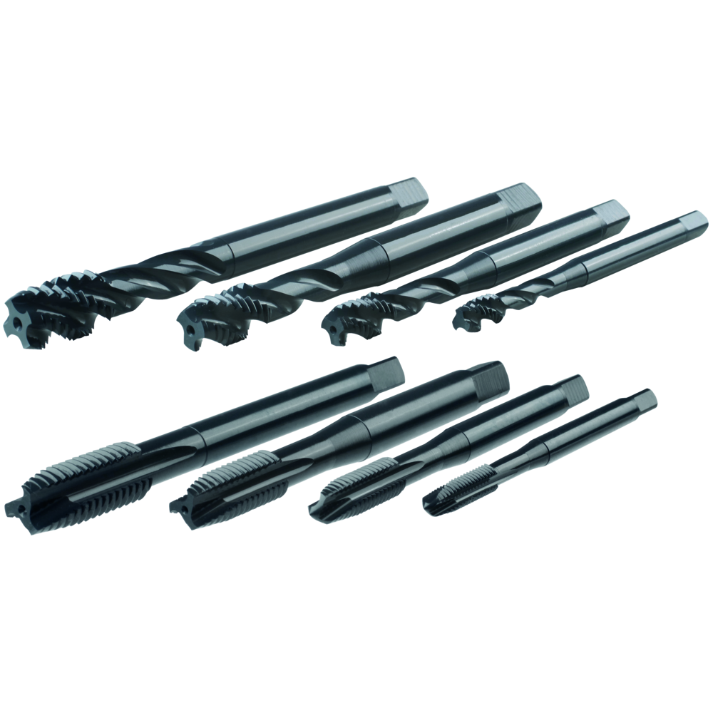 Maschinen-Gewindebohrer-Satz HSS-E DIN371 Durchgang/Grundloch M6/8/10/12 6H vap.
