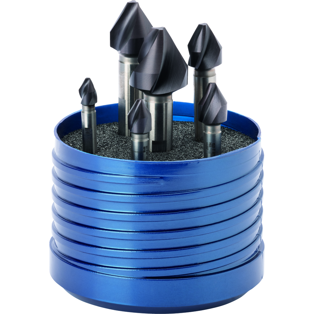 60° countersink set, 6.3-20.0 mm FL3 spiralled