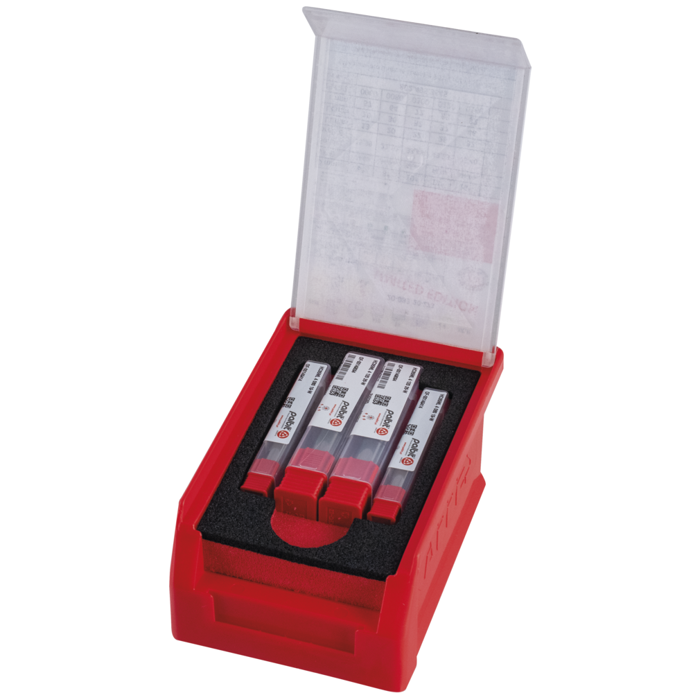 End milling cutter set, solid carbide, 35°/38°, 14-piece set