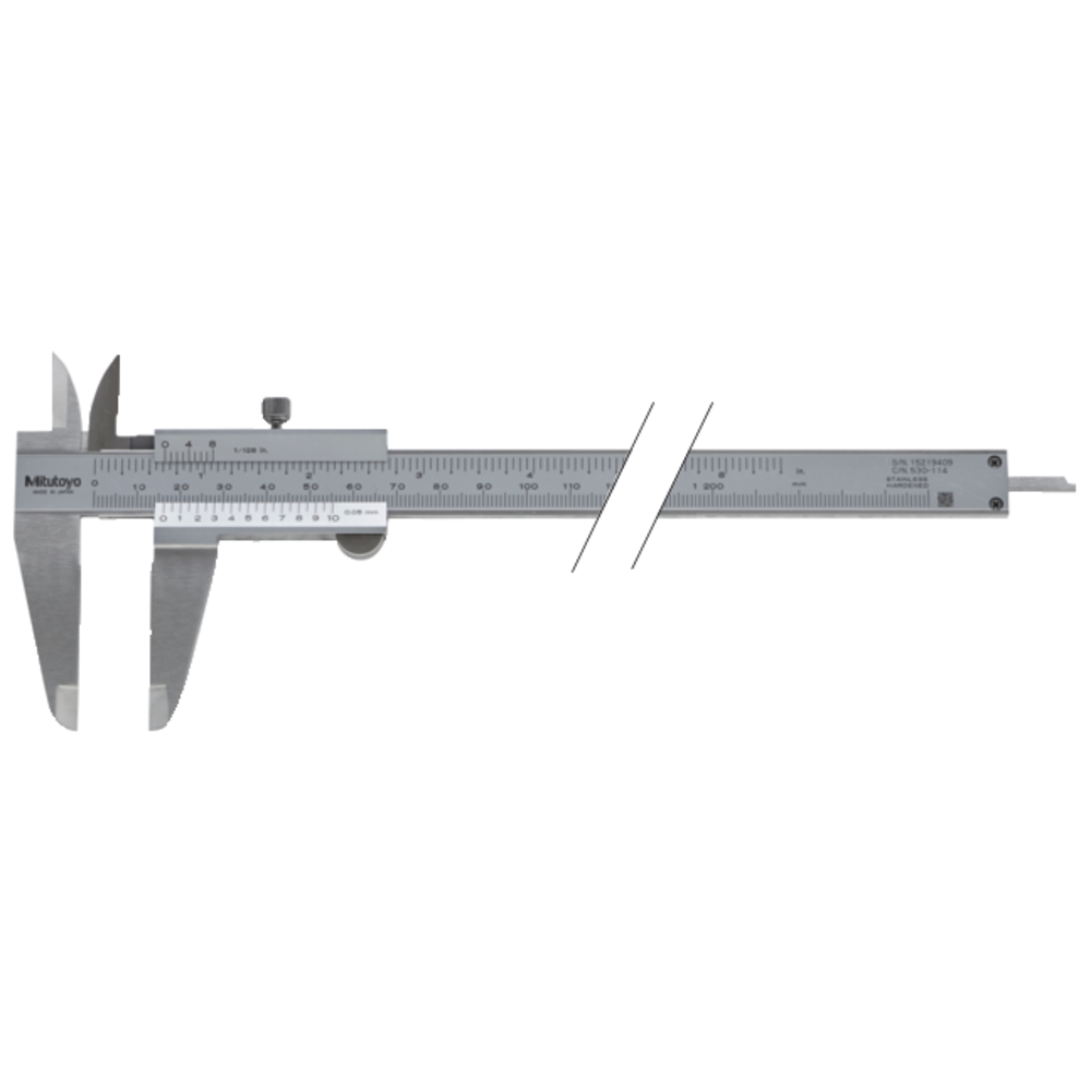 Calliper gauge 200mm (1/128"x0,05mm) locking screw on top