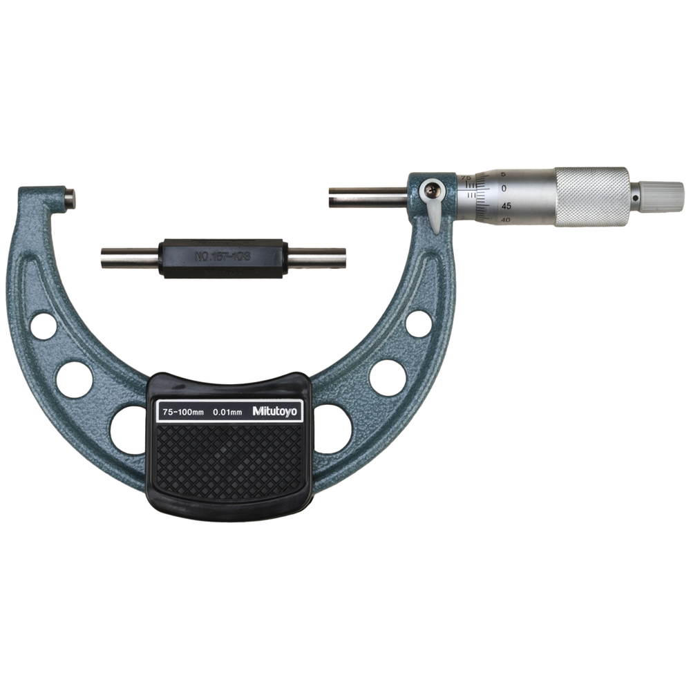 Outside micrometer 75-100mm (0,01mm) lightweight for workshop use