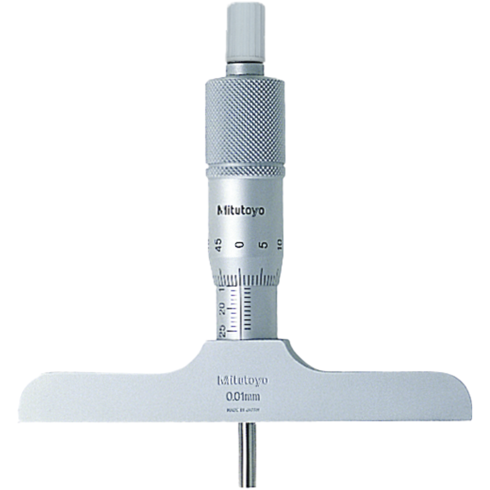 Depth micrometer 0-25mm (0,01mm) bridge 100x16mm, fixed version