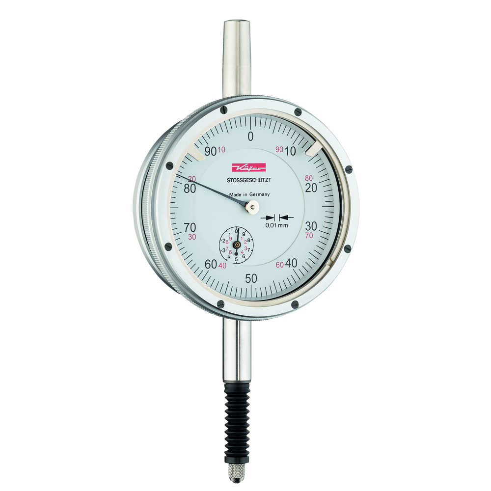Dial indicator 10mm (0,01mm) outer ring 61,5mm, oil + water-proof, shock-proof