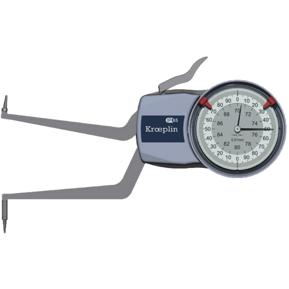 Int. dial callipers 70-90mm (0,01mm) IP65, meas. depth 85mm, C ball 1mm