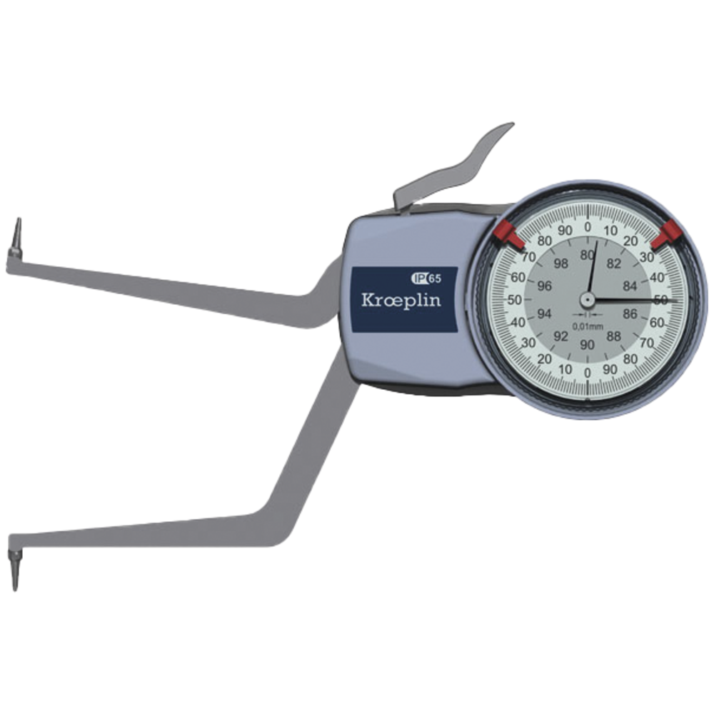 Int. dial callipers 80-100mm (0,01mm) IP65, meas. depth 85mm, C ball 1mm