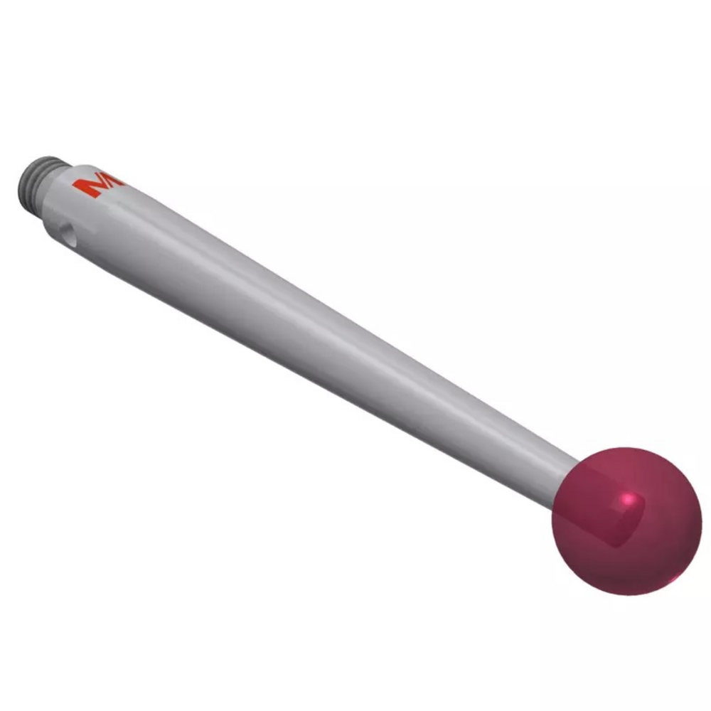 Taststift Edelstahl M3 S=5mm L=33,5mm Schaft konisch, Kugel Rubin