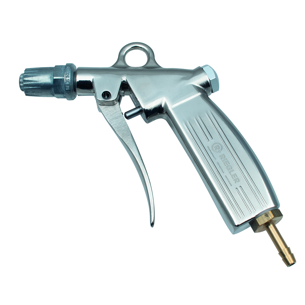 Aluminium blow gun with noise-reduction round nozzle, bushing LW 6