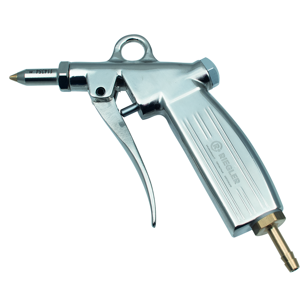 Aluminium blow gun with noise-reduction fine jet nozzle, bushing LW 6