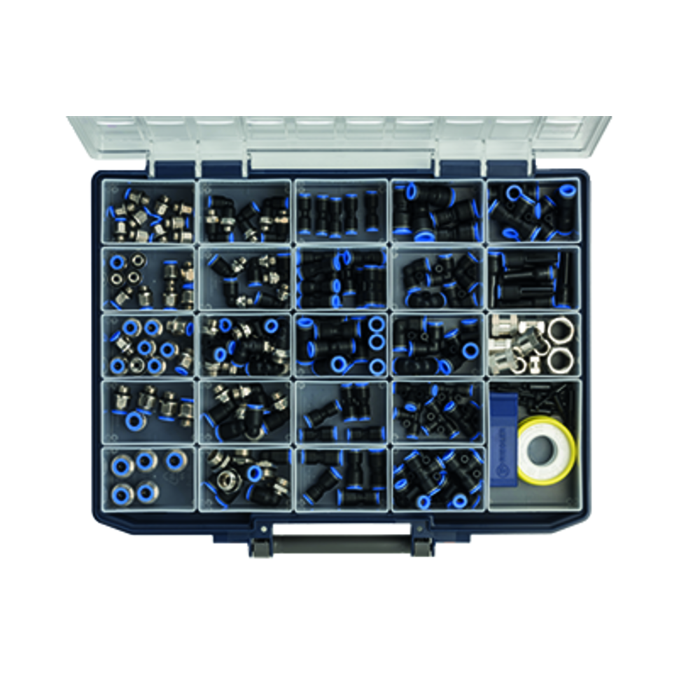 Assortment box, quick-release connections “Blaue Serie” (Blue Series)