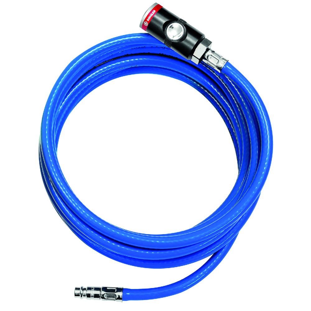 Soft PVC workshop hose set, safety coupl., hose ø 11x6.3, length 20 m
