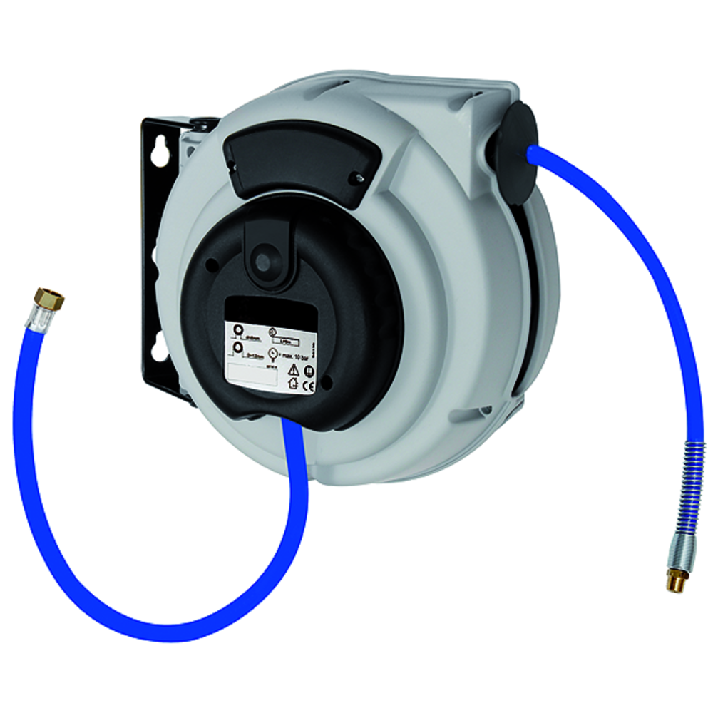 Hose winder compressed air/water, PU hose ø 12x8, G 1/4, length 9 m