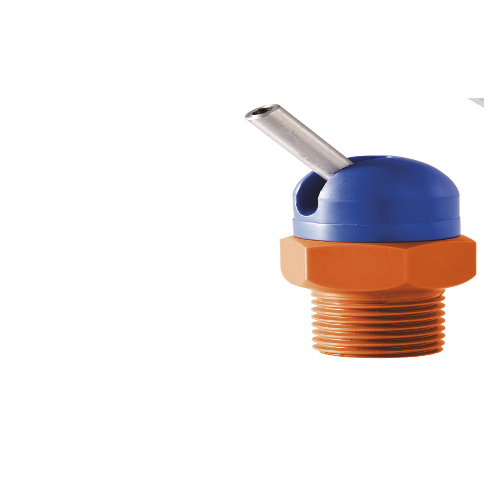 High-press. nozzle 1/4 inch, Ø2 mm, pipe length 12.5 mm, act. angle 60°-110°