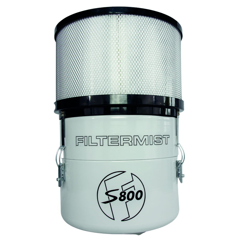 Oil mist filter S800 RAL7035 with highly efficient secondary filter
