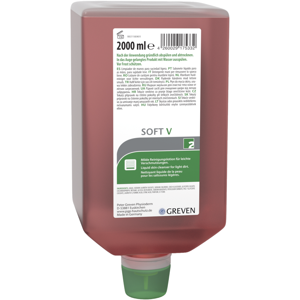 Skin cleanser 2000ml, soft bottle, IVRAXO SOFT V