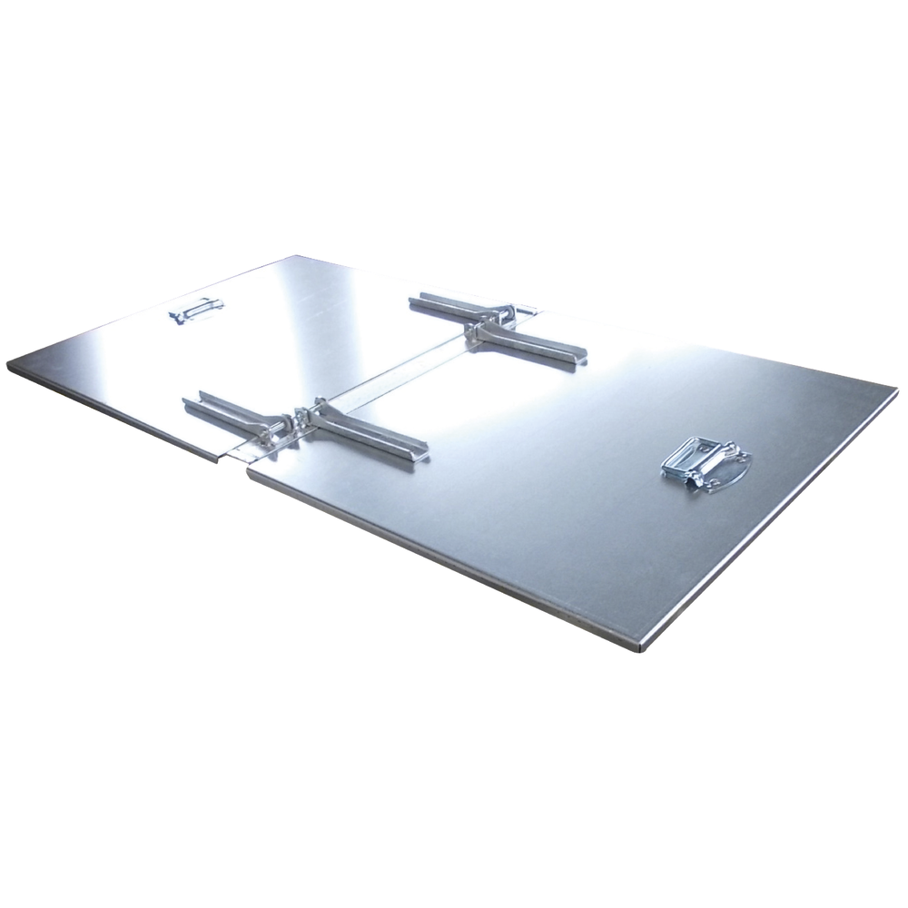 Foldable lid, can be opened on 2 sides, for trough tipper 400 litres, galvanised
