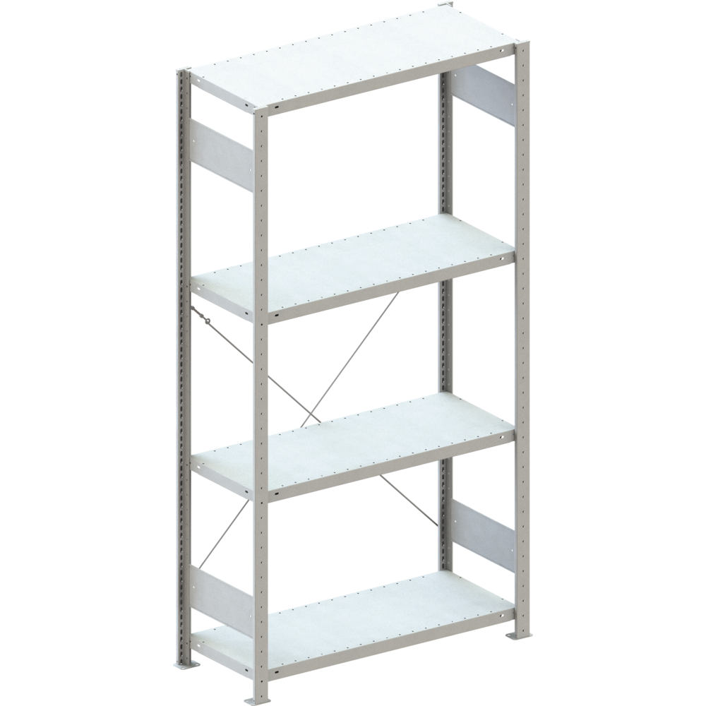 Clip-together basic shelving unit 2000x1000x400mm galvanised