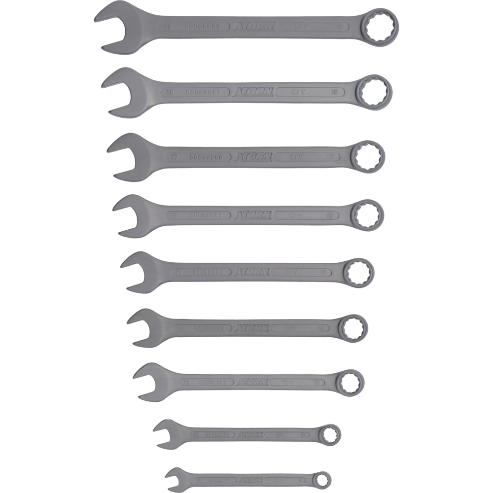 Combination spanner set DIN3113A, 9-pieces, 8-19mm
