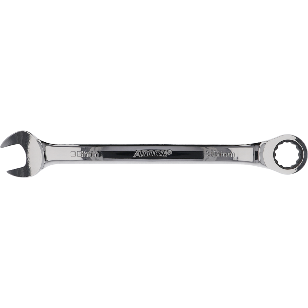 Ratcheting combination spanner 36 mm straight