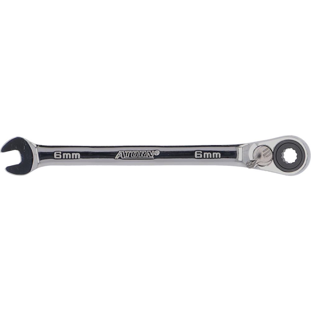 Ratcheting combination spanner 6 mm 15° reversible