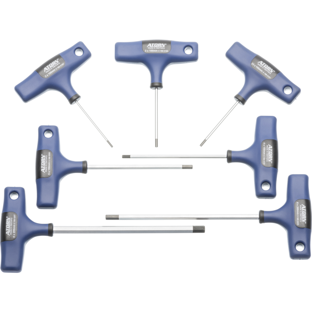 Hex key set T-handle AF 2-8