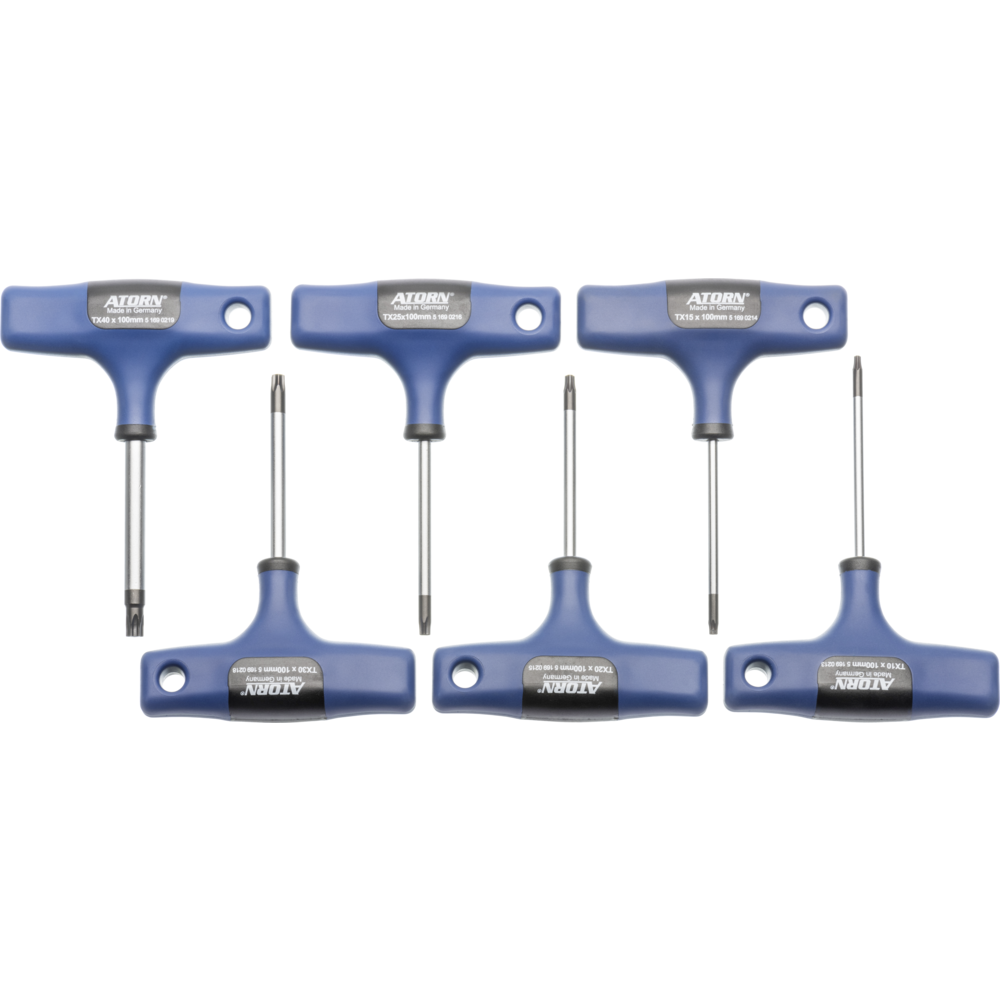 Torx T-handle pin wrench set 6