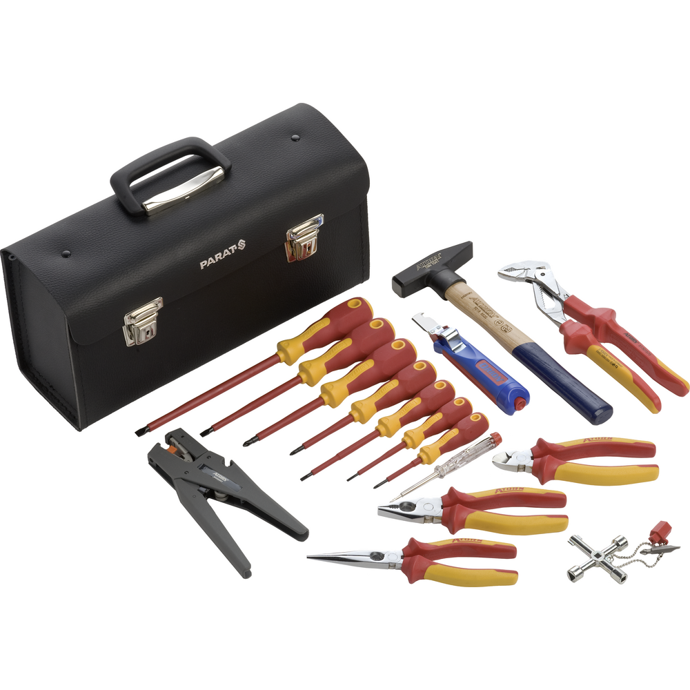 VDE tool kit in leather bag