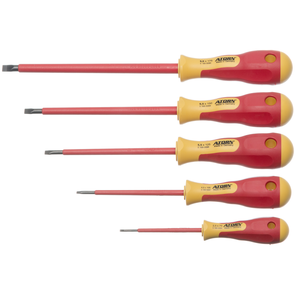 VDE screwdriver DIN7438, 5-pc. 2,5/4,0/5,5/6,5/8,0