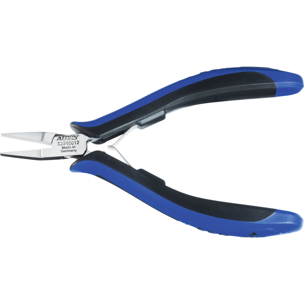 Flat-nose electr. pliers 130mm, short jaws, w/o thrust (smooth) ESD-2K handle