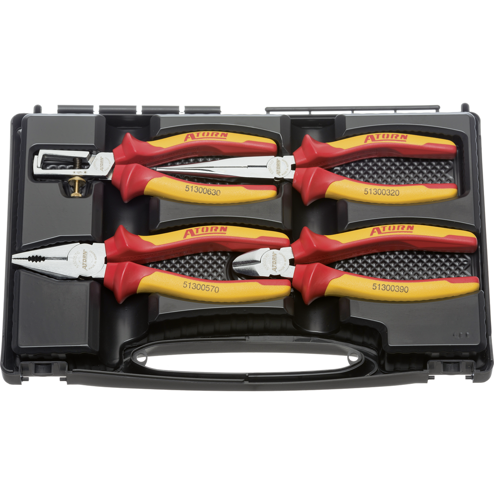 VDE pliers in plastic case, 4-piece