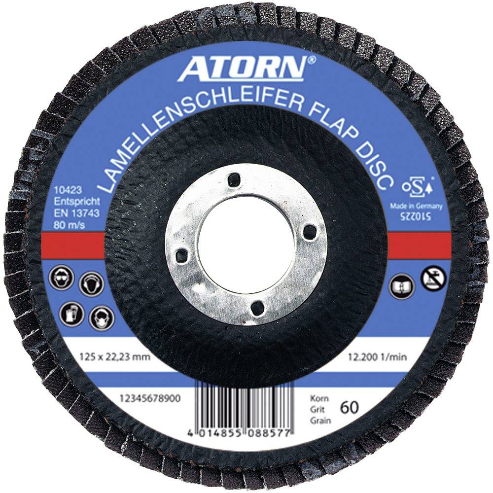 SchleiflamellentellerKorn50,125mm,gerade,Edelstahl/Stahl