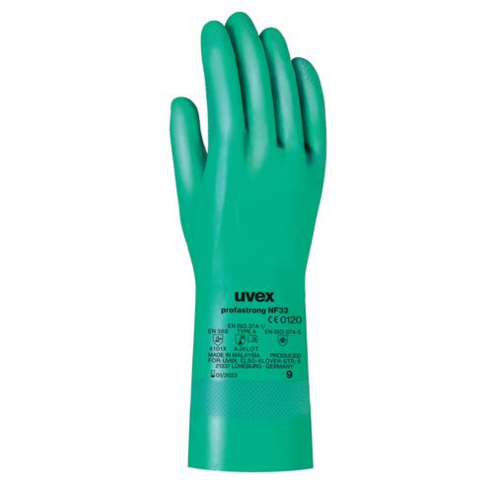 Glove, sz. 10, nitrile, chemical-resistant, green