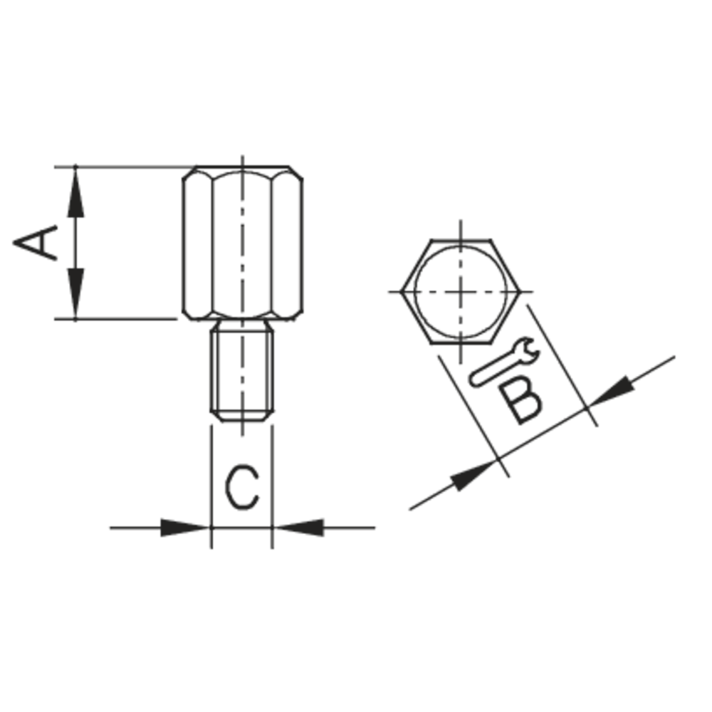 Support bolts, hardened DIN 913-12.9, M6 H=10mm (3 pcs.)