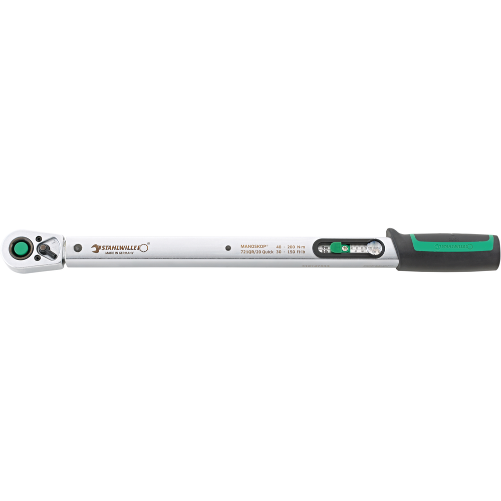 Torque wrench MANOSKOP® 721QR/20 Quick 40-200 Nm, QR integral ratchet 1/2"