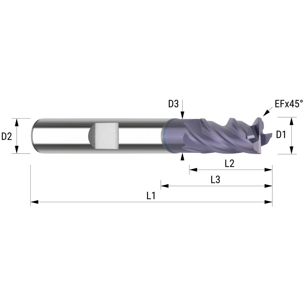 Schaftfräser VHM 35°/38° ø 16mm freigest. (INOX) 4 S.Lg.HA Ultra MS Schaftfräser VHM 35°/38° ø 16mm freigest. (INOX) 4 S.Lg.HA Ultra MS