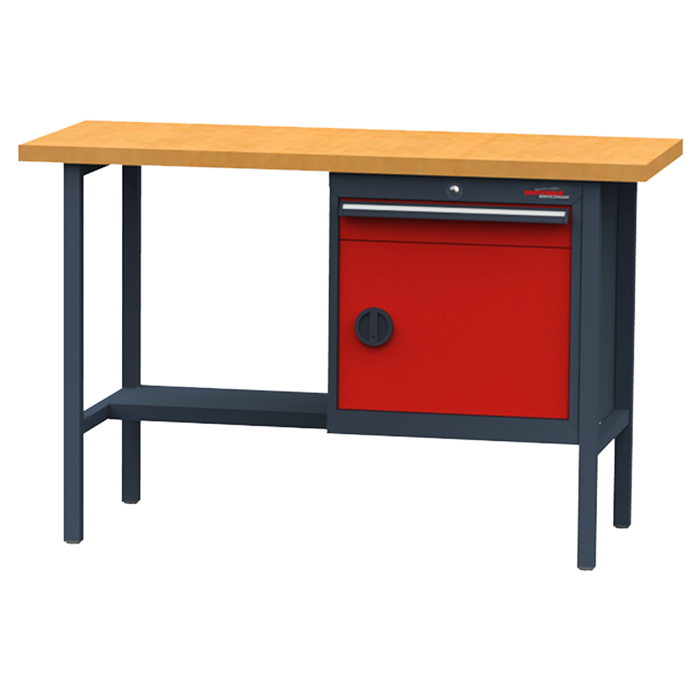 Cabinet workbench, 1500x600x960mm, drawer + cabinet door RAL7016/3020