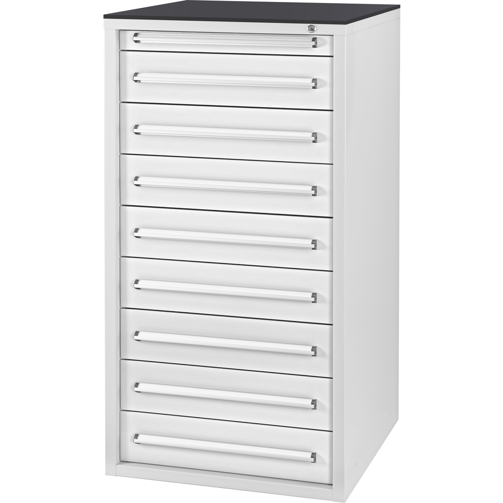 Werkzeugschrank S, 9 Schubladen, RAL7035/7035, VA-Schubladen