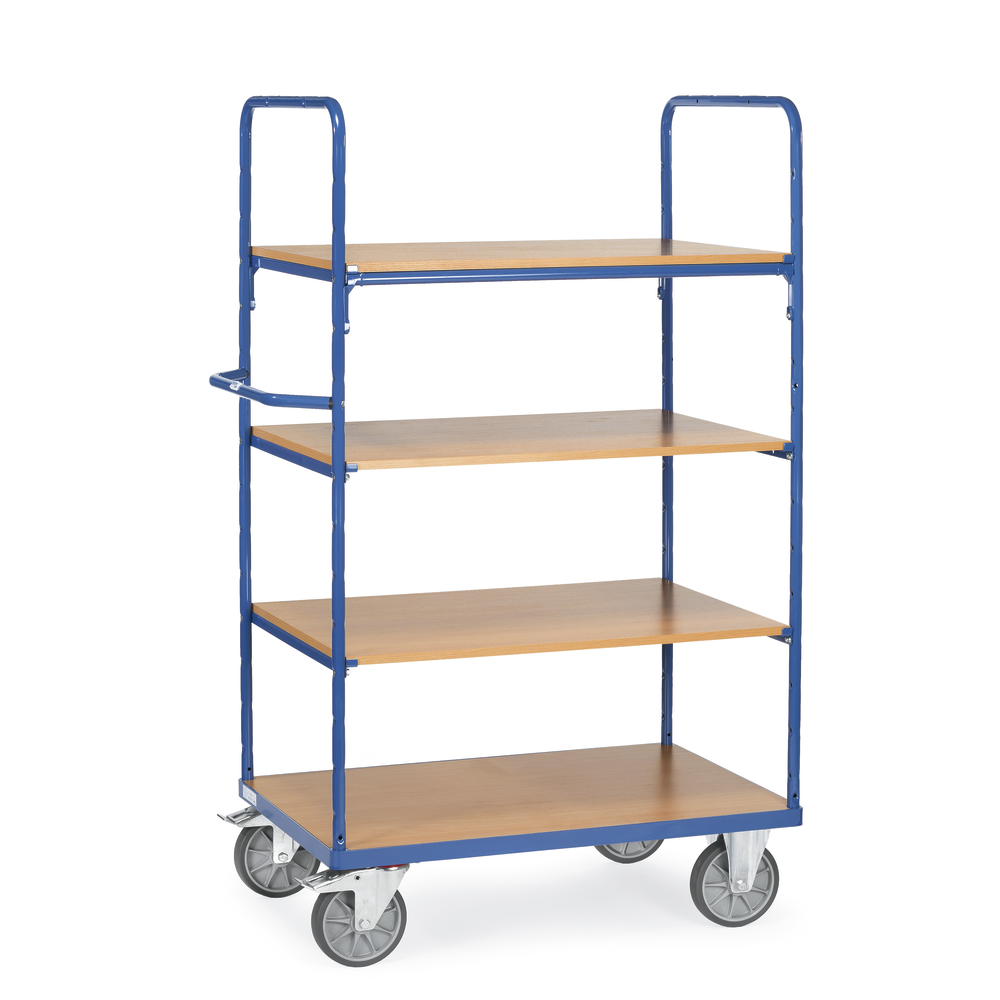 Shelved trolley 1000x600x1552mm, load capacity 500kg
