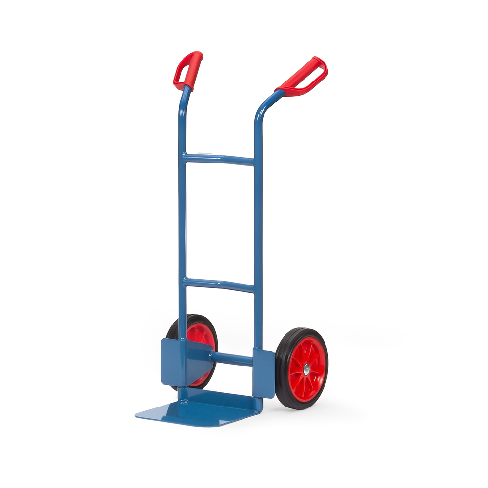 Tubular steel cart, load capacity 200kg, solid rubber tyres