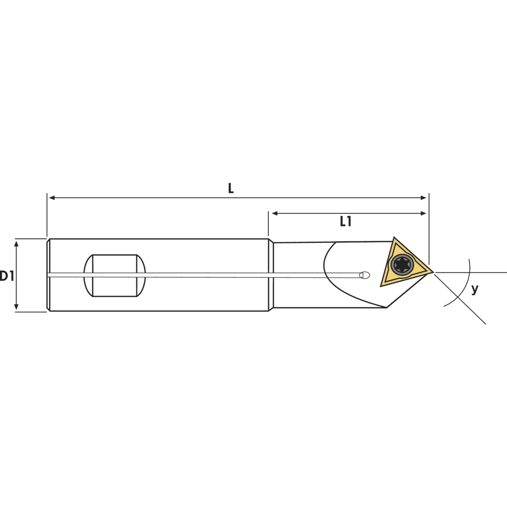 Chamfer and centring milling cutter 45° 20mm L=115mm for 1 II TCMX ...