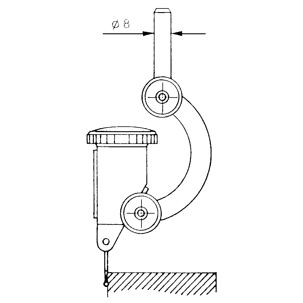 Centring holder for lever dial indicators, clamping shank 8mm
