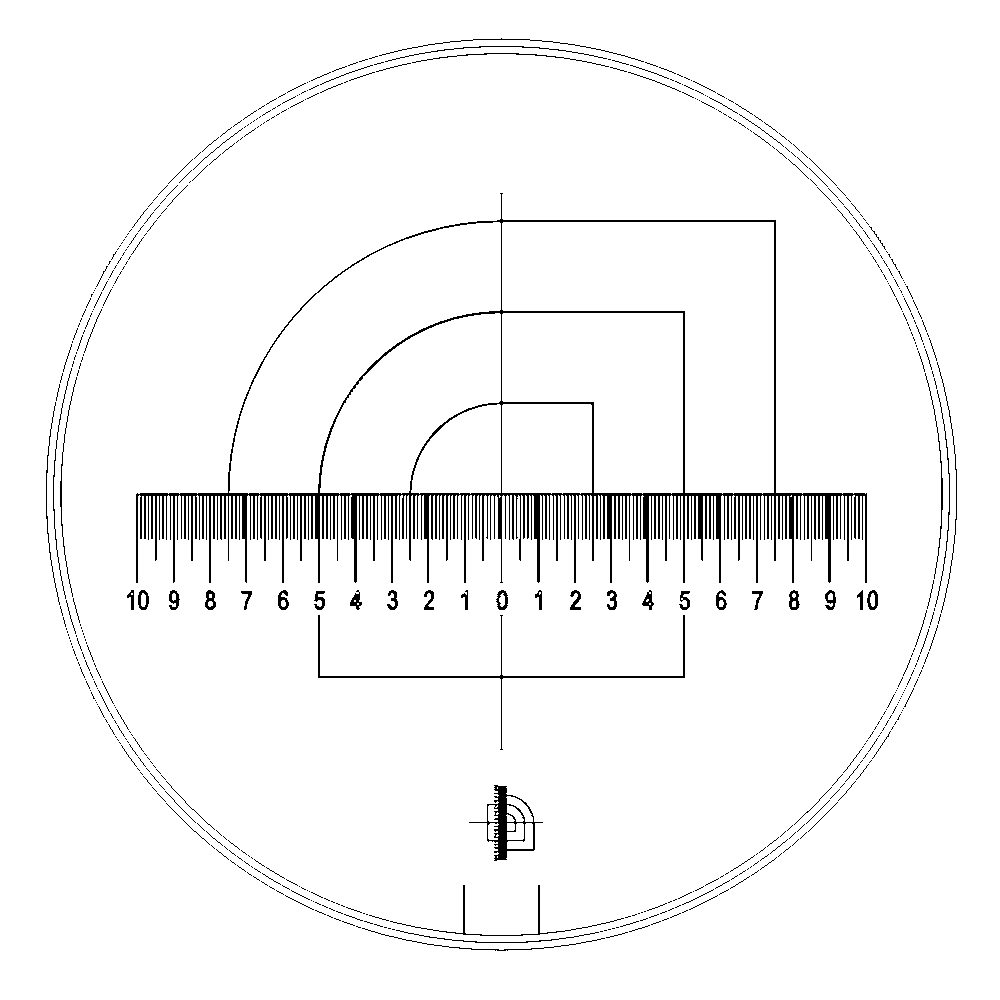 Tech-Line measuring plate Duo-Scale 4 (polar grid)