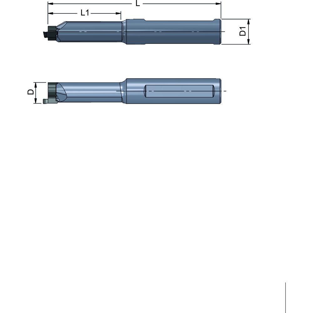 Clamp mounting R614.A016.3 Carbide 16x60 mm axial cutting insert R/LS014 IC