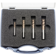 Solid carbide end milling cutter set 40° 6/8/10/12mm, Z=4 RockTec-65