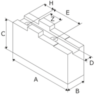 Top jaws, soft, cross tenon C15, 40x80x125mm (3)