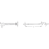 Ring-Maulschlüssel DIN3113A 3/16', L=95mm (Chrome-Alloy-Steel, verchromt)