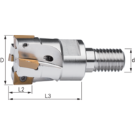 Screw-in milling cutter 10mm/M6 for 1 indexable insert AP..1003