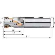 Roughing spiral flute milling cutter 90° 20x86mm shank 20mm, for 4 II AP..1003