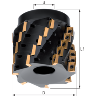 Roughing spiral flute milling cutter 90° 40x16mm, for 12 II AP..1003