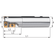 Drilling/die sinking cutter 90° 32x130mm, shank 32mm, for 3 II AP..1604