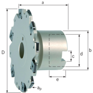Disc milling cutters with collar 100x27mm, ap= 4mm, for 12 II SNHX1102T